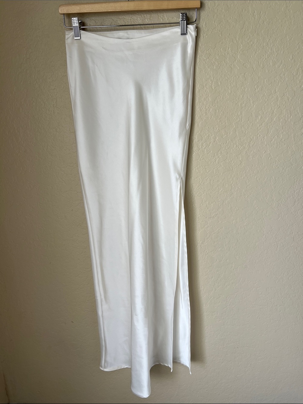 ELEH satin pearl white midi slip skirt - Picture 2 of 9